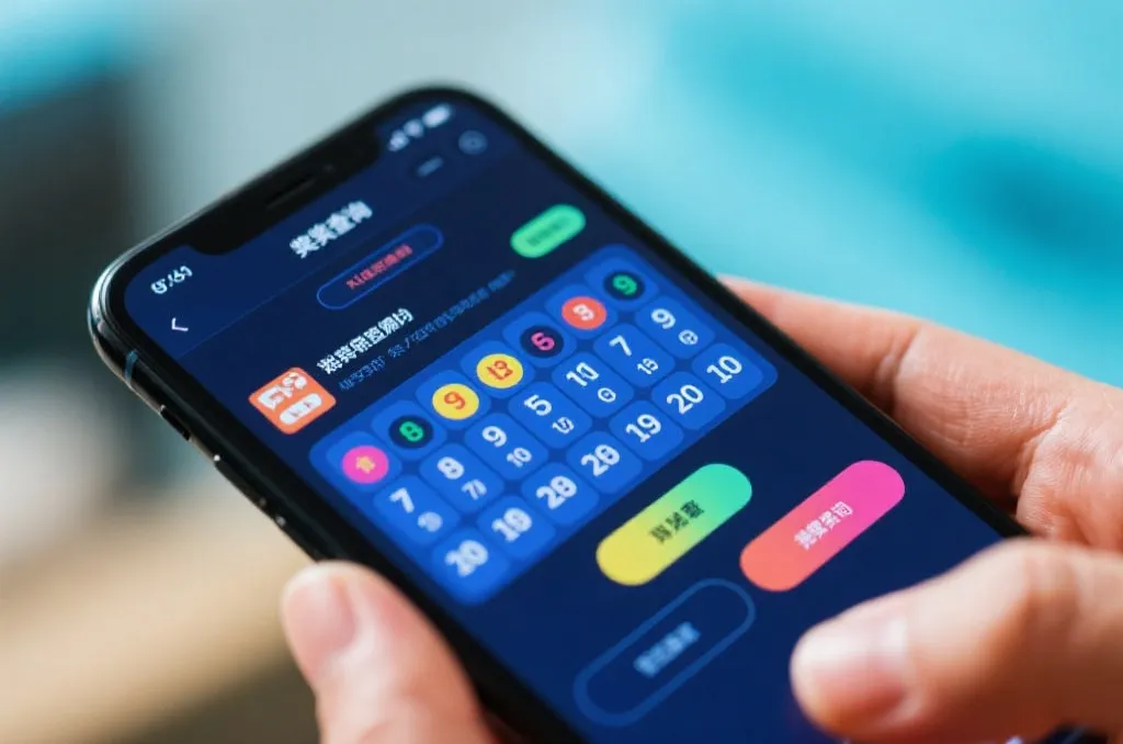 智能手机展示开奖号码查询界面